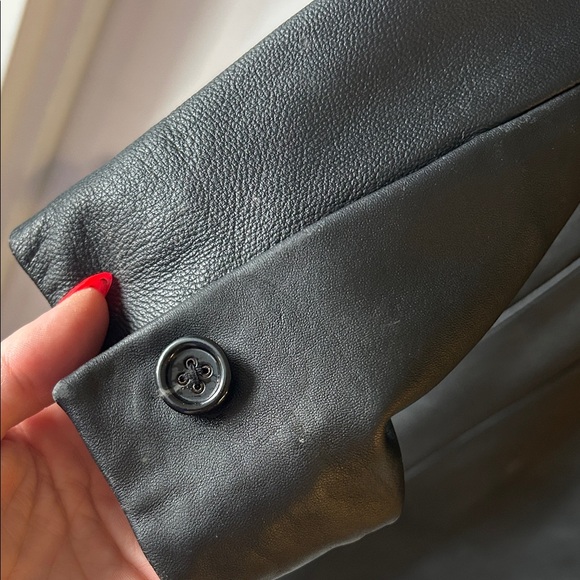 Covington Genuine Leather Black Long Blazer Coat – Size S - Picture 5 of 12